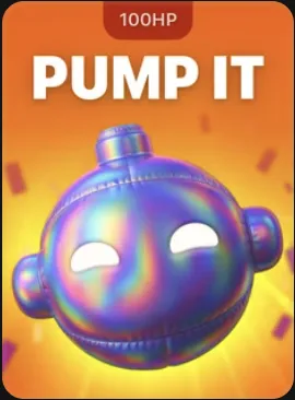 Pump It cover: an inflatable chrome balloon character on an orange background